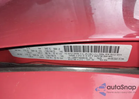 2016 Ram 1500 Rebel z USA, uszkodzony, nr VIN 1C6RR7YT0GS385134